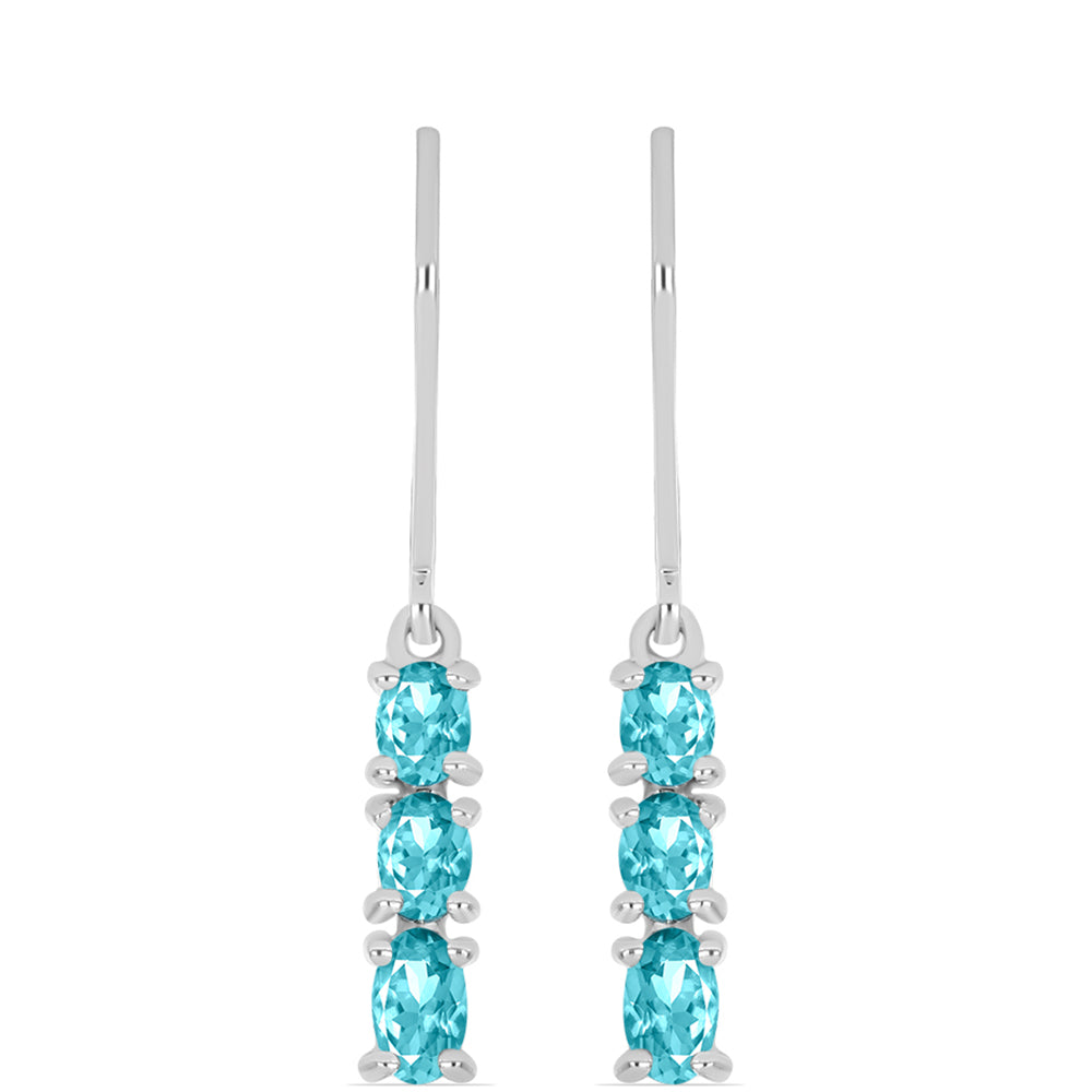 Pendientes de Plata con Cuarzo Paraiba