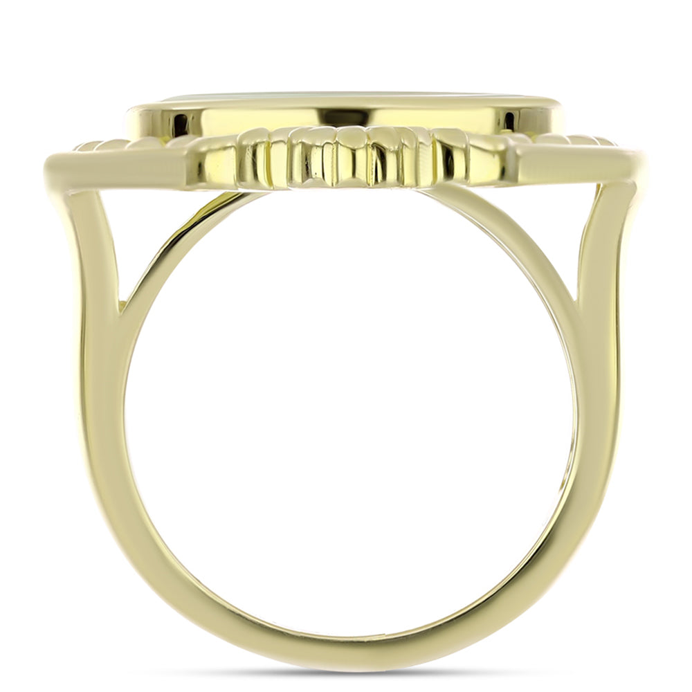 Anillo de Plata Bañada en Oro con Madreperla