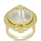 Anillo de Plata Bañada en Oro con Madreperla