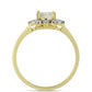 Anillo de Plata Bañada en Oro con Madreperla y Topacio Blanco