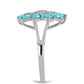 Anillo de Plata con Cuarzo Paraiba y Topacio Blanco