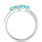 Anillo de Plata con Cuarzo Paraiba y Topacio Blanco