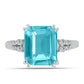 Anillo de Plata con Cuarzo Paraiba y Topacio Blanco