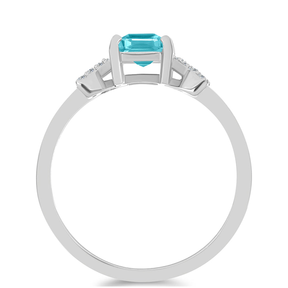 Anillo de Plata con Cuarzo Paraiba y Topacio Blanco 2 