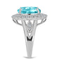 Anillo de Plata con Cuarzo Paraiba y Topacio Blanco