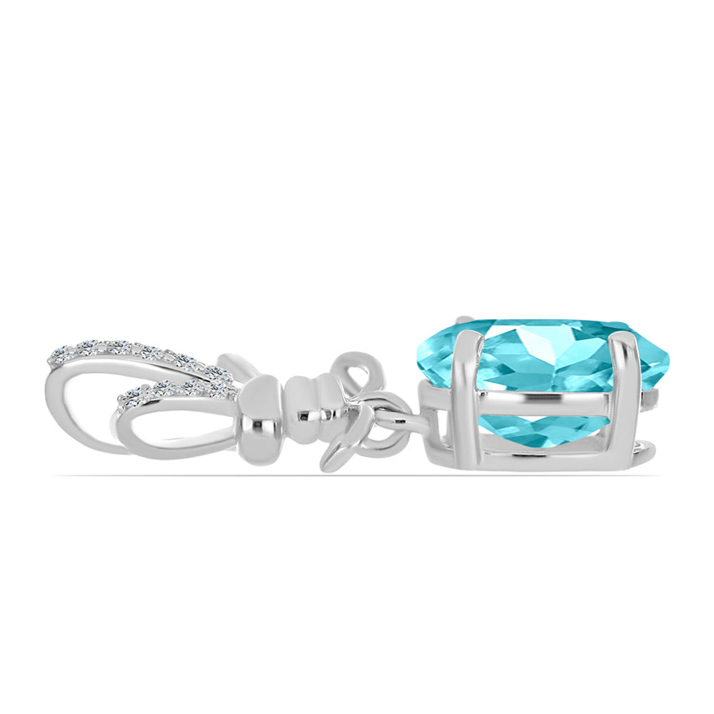 Colgante de Plata con Cuarzo Paraiba y Topacio Blanco 2 