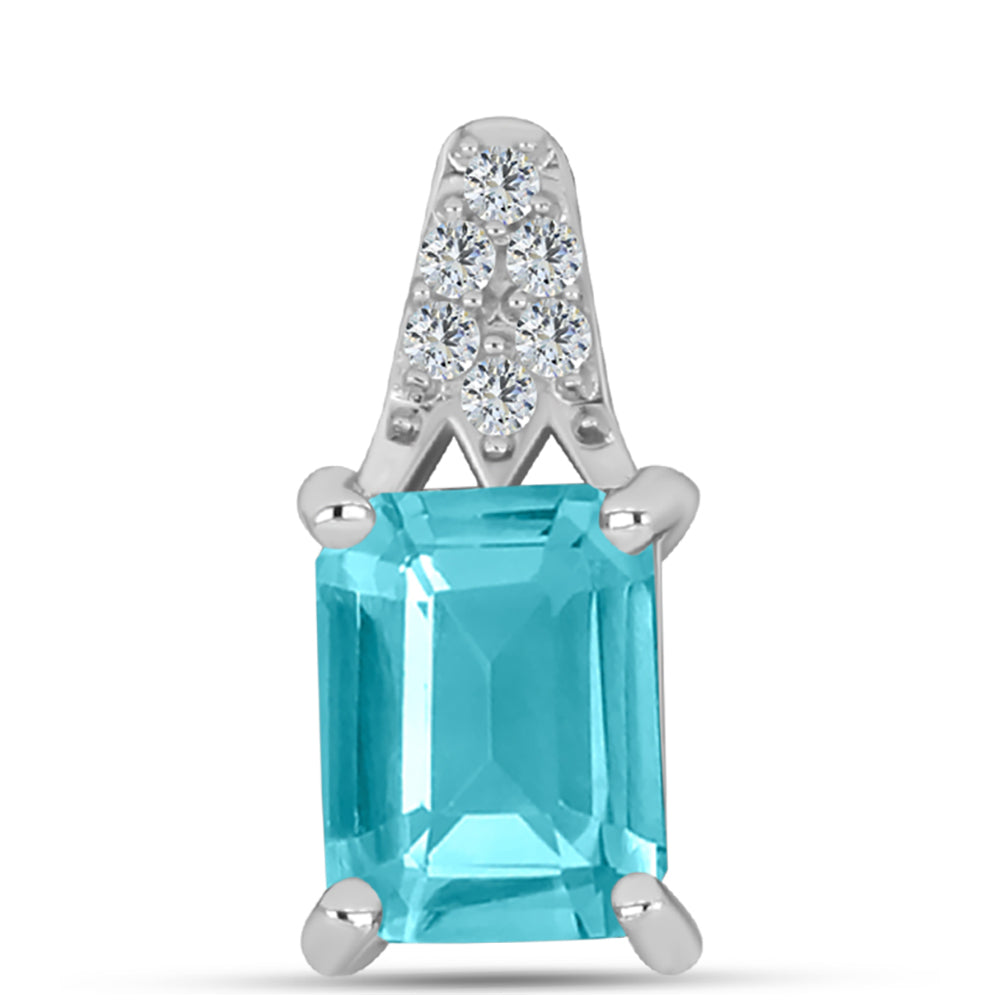 Colgante de Plata con Cuarzo Paraiba y Topacio Blanco 1 