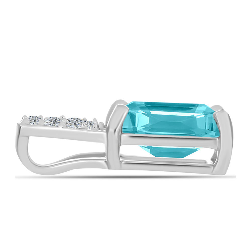 Colgante de Plata con Cuarzo Paraiba y Topacio Blanco 2 