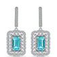 Pendientes de Plata con Cuarzo Paraiba y Topacio Blanco
