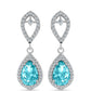 Pendientes de Plata con Cuarzo Paraiba y Topacio Blanco