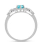 Anillo de Plata con Cuarzo Paraiba y Topacio Blanco