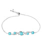 Pulsera de Plata con Cuarzo Paraiba y Topacio Blanco
