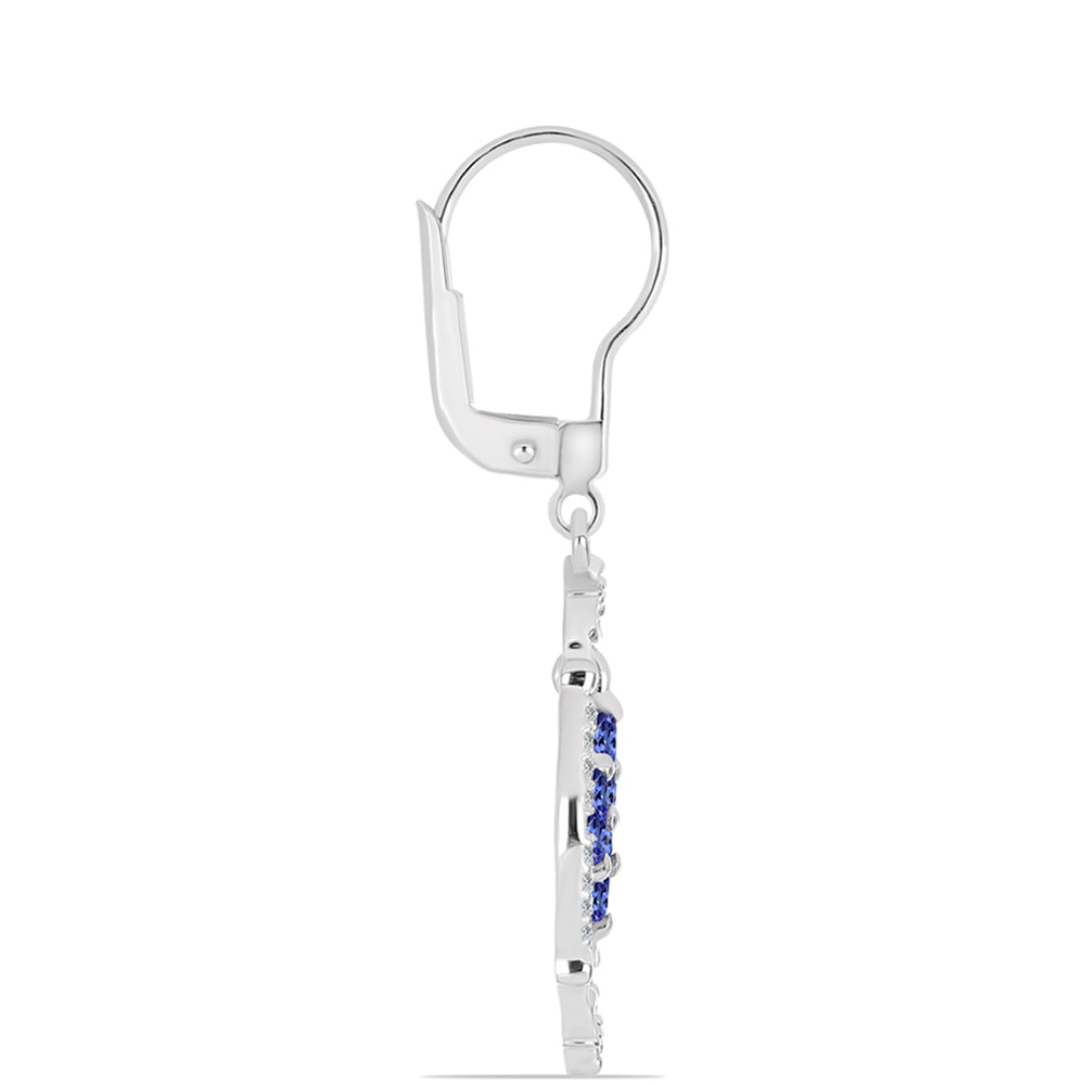 Pendientes de Plata con Tanzanita AAA y Topacio Blanco