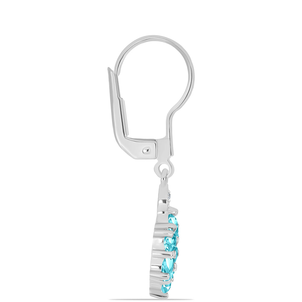 Pendientes de Plata con Cuarzo Paraiba y Topacio Blanco 2 