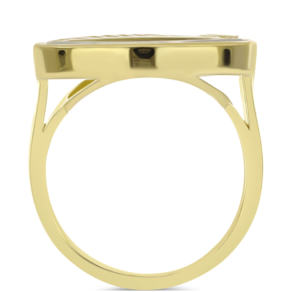 Anillo de Plata Bañada en Oro con Madreperla