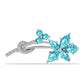 Broche de Plata con Cuarzo Paraiba y Topacio Blanco