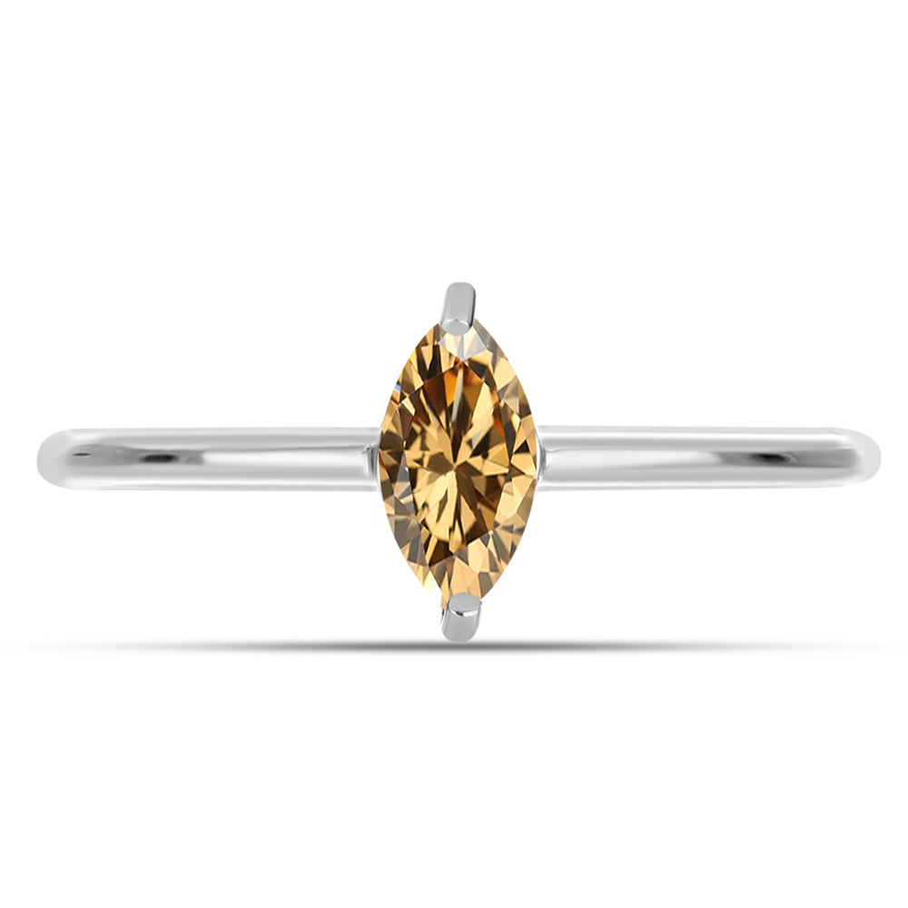 Anillo de Plata con Moisanita Champagne 1 