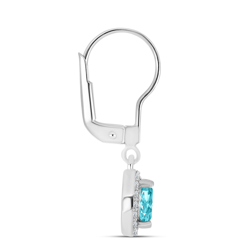 Pendientes de Plata con Cuarzo Paraiba y Topacio Blanco 2 