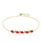 Pulsera de Plata Bañada en Oro con Ópalo Rojo etíope de Lega Dembi y Topacio Blanco