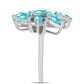 Anillo de Plata con Cuarzo Paraiba y Topacio Blanco