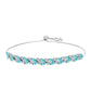 Pulsera de Plata con Cuarzo Paraiba y Topacio Blanco
