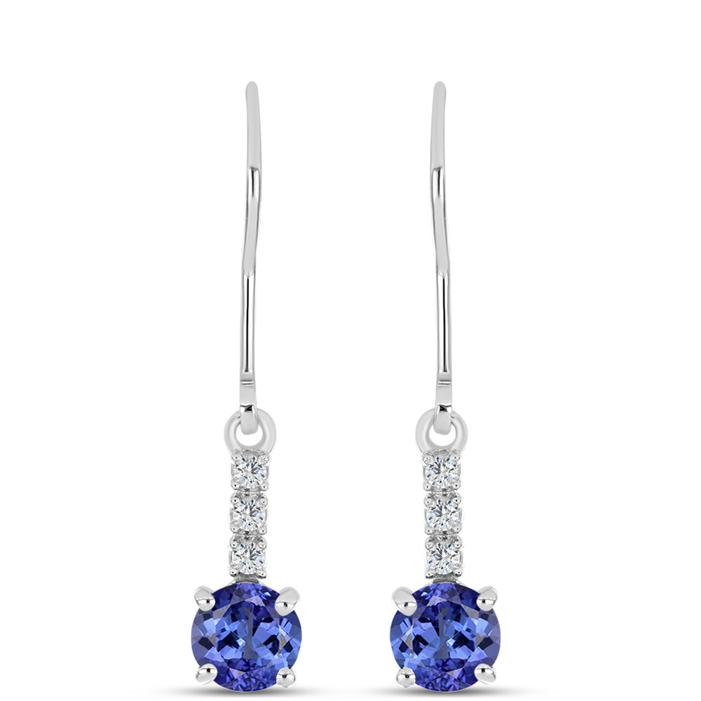 Pendientes de Plata con Tanzanita AAA y Topacio Blanco 1 