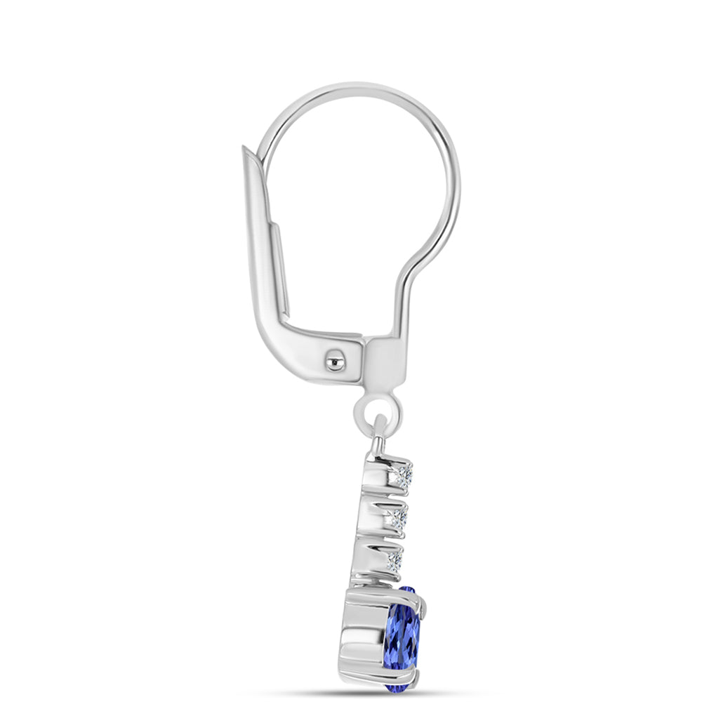 Pendientes de Plata con Tanzanita AAA y Topacio Blanco 2 