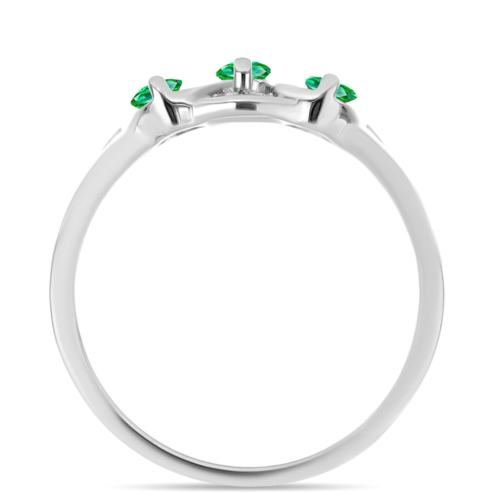 Anillo de Plata con Granate Kijani y Topacio Blanco