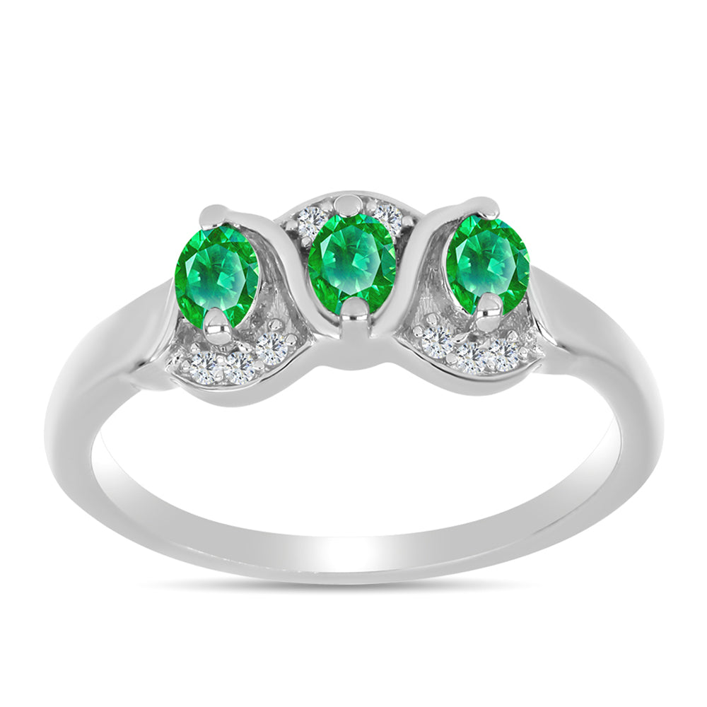 Anillo de Plata con Granate Kijani y Topacio Blanco 3 