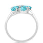 Anillo de Plata con Cuarzo Paraiba y Topacio Blanco