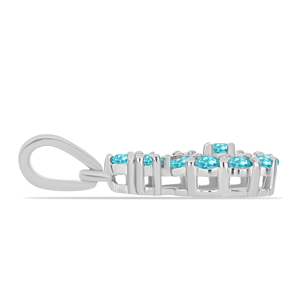 Colgante de Plata con Cuarzo Paraiba y Topacio Blanco