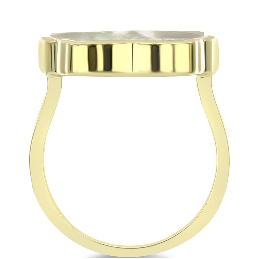 Anillo de Plata Bañada en Oro con Madreperla