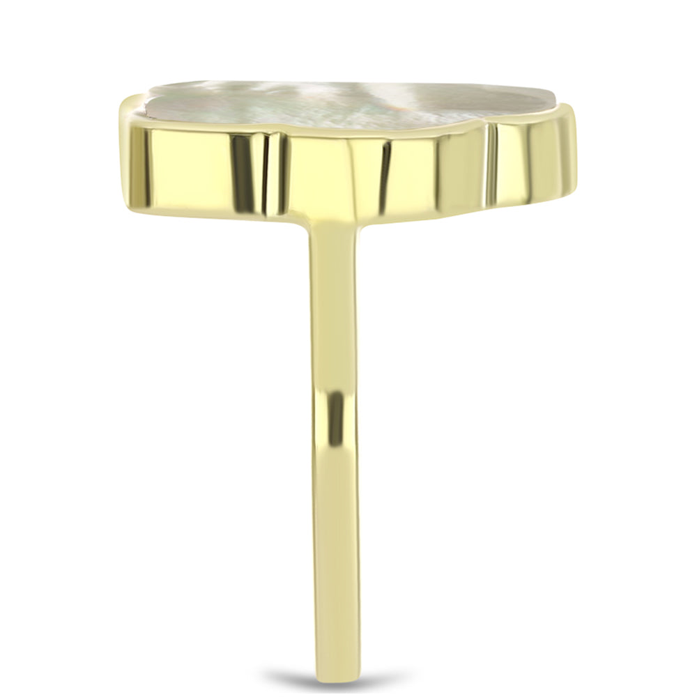 Anillo de Plata Bañada en Oro con Madreperla 4 