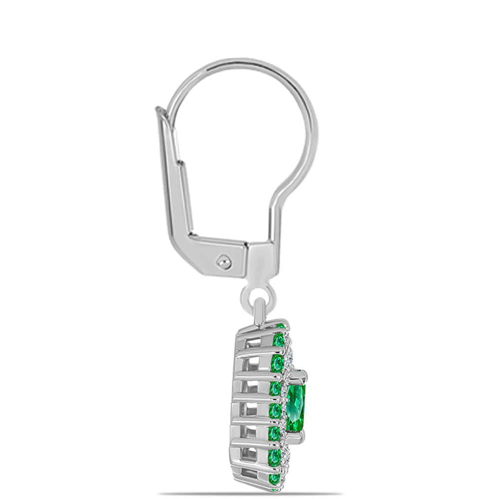 Pendientes de Plata con Granate Kijani y Topacio Blanco 2 