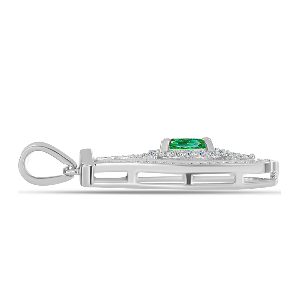 Colgante de Plata con Granate Kijani y Topacio Blanco 2 