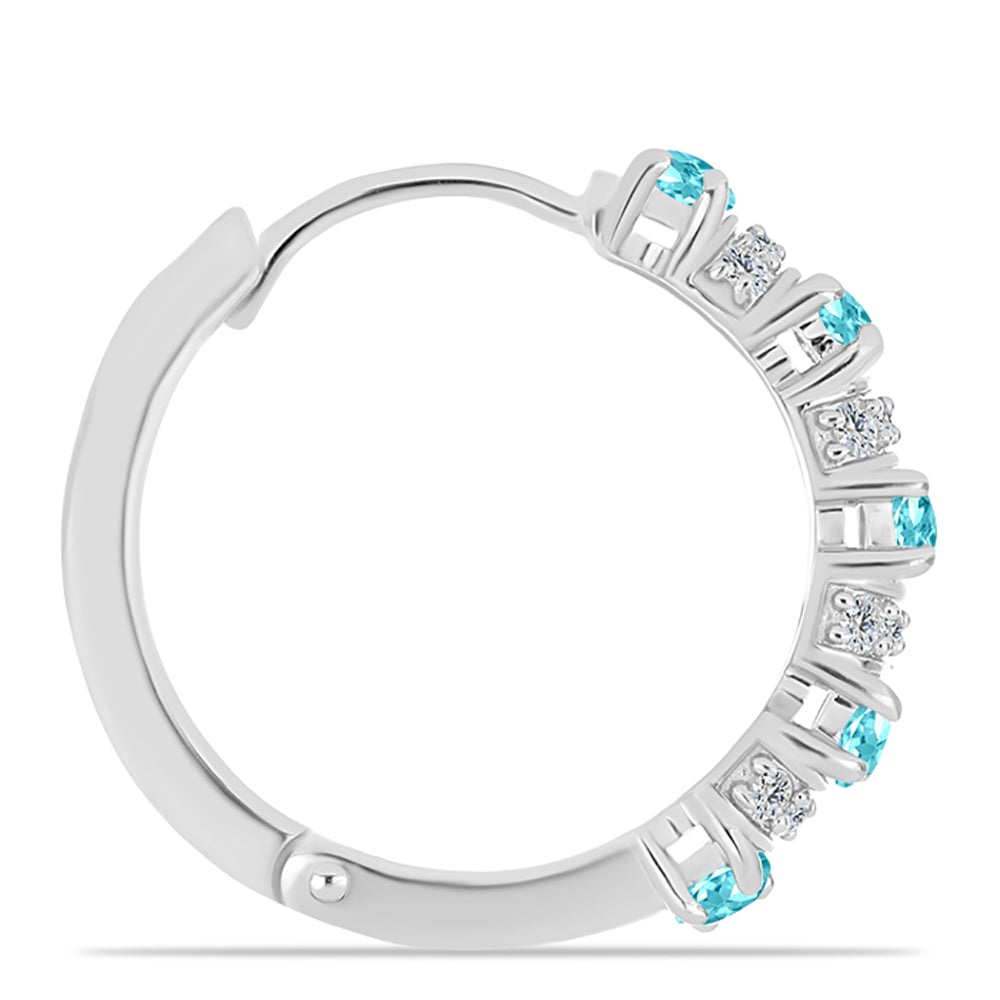Pendientes de Plata con Cuarzo Paraiba y Topacio Blanco 2 