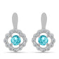 Pendientes de Plata con Cuarzo Paraiba y Topacio Blanco