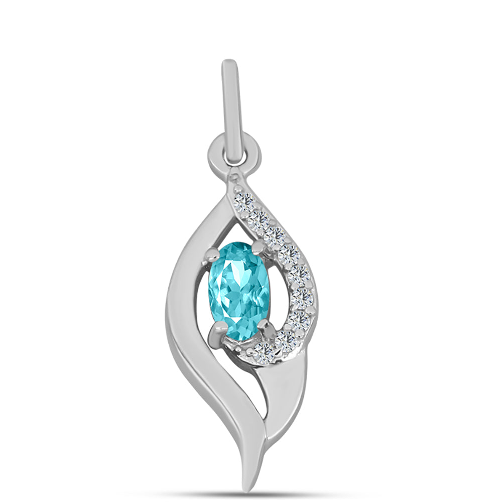 Colgante de Plata con Cuarzo Paraiba y Topacio Blanco 1 