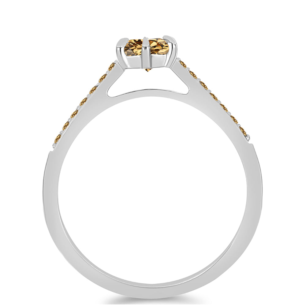 Anillo de Plata con Moisanita Champagne 3 
