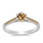 Anillo de Plata con Moisanita Champagne