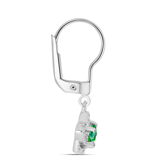 Pendientes de Plata con Granate Kijani y Topacio Blanco