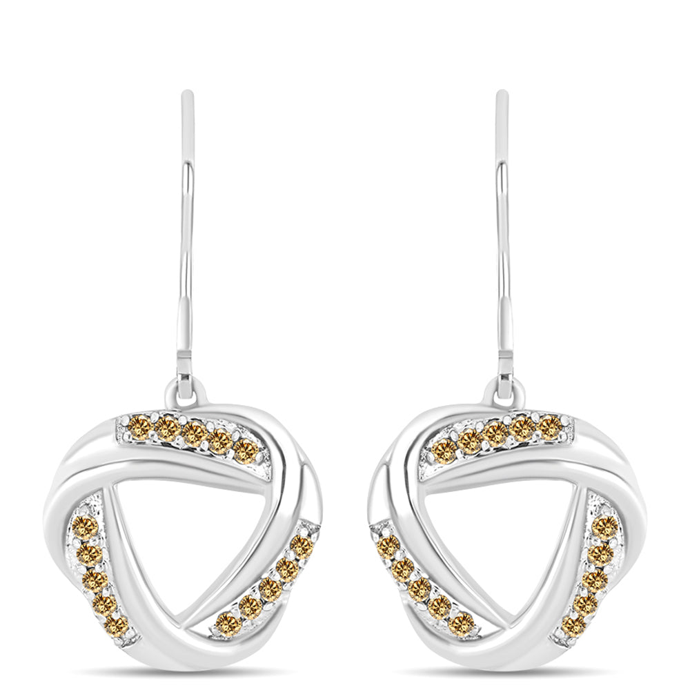 Pendientes de Plata con Moisanita Champagne
