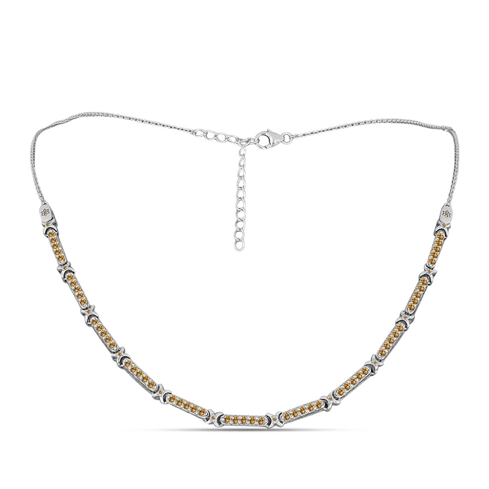 Collar de Plata con Moisanita Champagne 1 