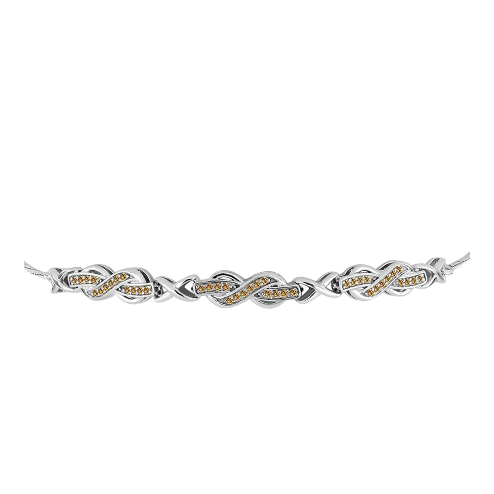 Pulsera de Plata con Moisanita Champagne 2 