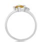 Anillo de Plata con Moisanita Champagne y Topacio Blanco