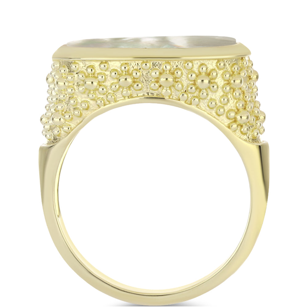 Anillo de Plata Bañada en Oro con Madreperla 2 