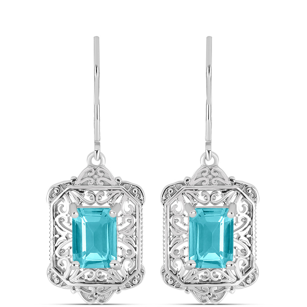 Pendientes de Plata con Cuarzo Paraiba 1 