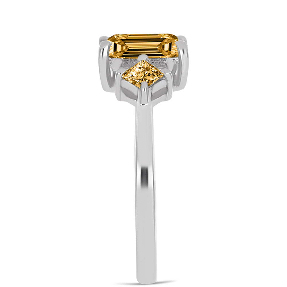 Anillo de Plata con Moisanita Champagne 4 