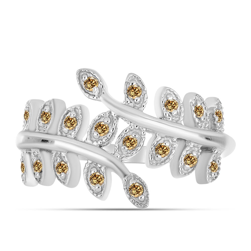 Anillo de Plata con Moisanita Champagne 1 