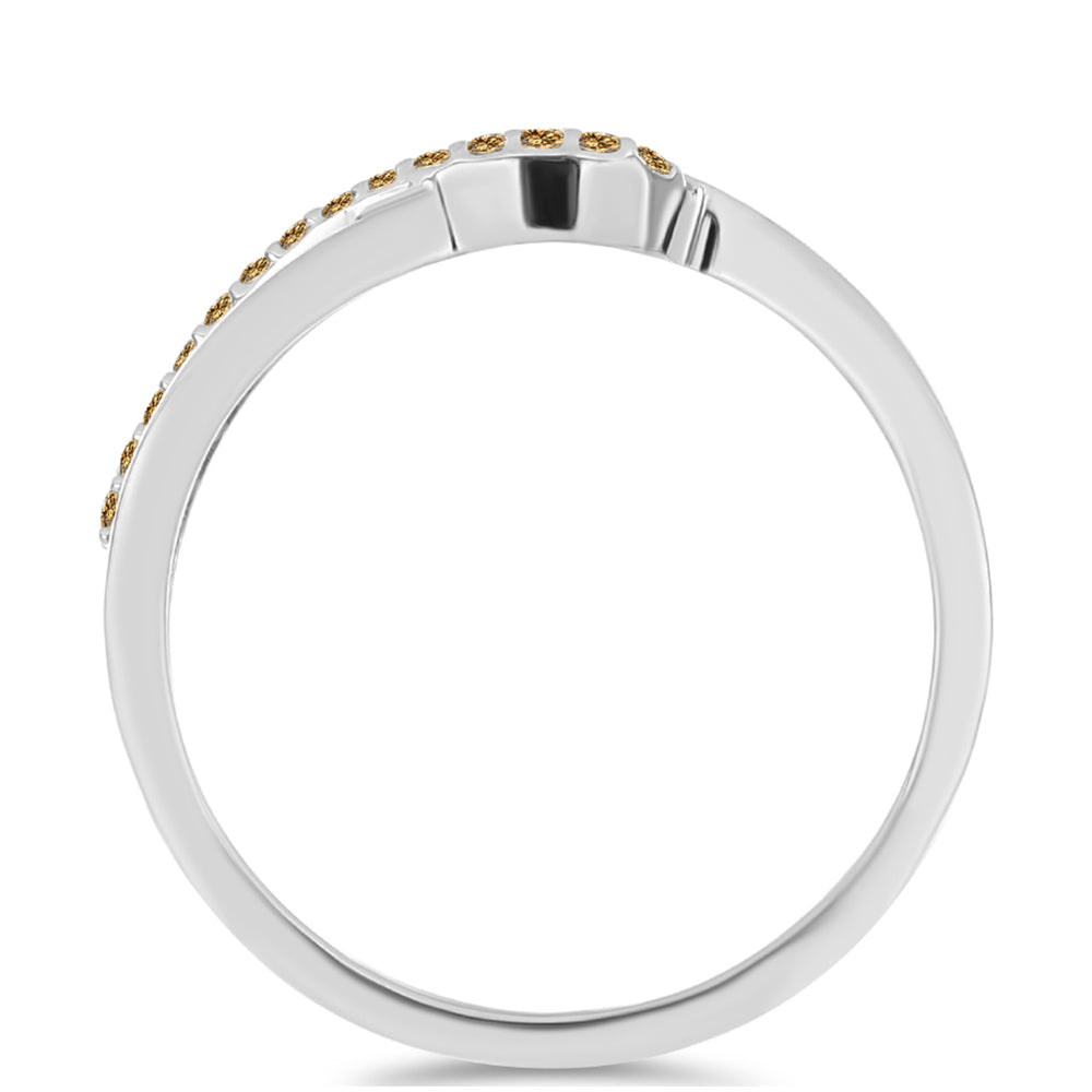 Anillo de Plata con Moisanita Champagne 2 